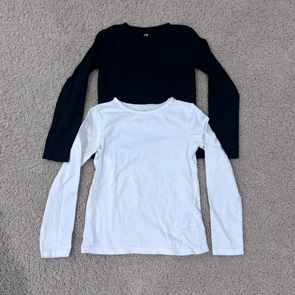 H&M - Black Long Sleeve and White Long Sleeve Tees